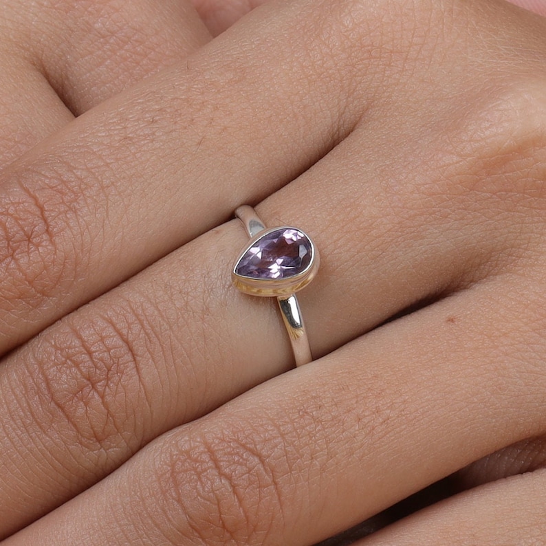 Amethyst Ring, 925 Sterling Silver Ring, Handmade Ring, February Birthstone Ring, Engagement Ring, Dainty Ring, Wedding Gift image 3