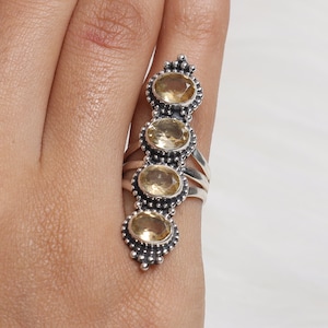 Citrine Ring, 925 Sterling Silver Ring, November Birthstone Ring, Oval Gemstone Ring, Statement Silver Jewelry, Handmade Ring, Gift for Her