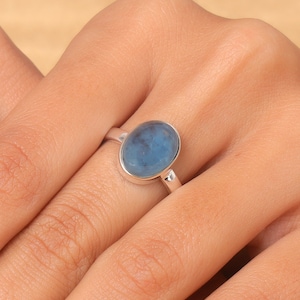 Natural Aquamarine Ring, Gemstone Ring, Sterling Silver Ring, Aquamarine Silver Ring, Boho Ring, Statement Ring, Oval Ring, Handmade Ring