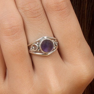 Amethyst Ring, 925 Sterling Silver Ring, Handmade Ring, Gemstone Ring, Vintage Ring, Boho Ring, Women Ring, Engagement Ring