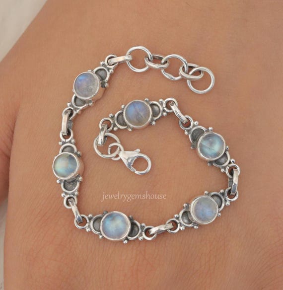 Bracciale A Catena In Argento Con Pietre Preziose 3mm - Regalo Per Anniversario, Matrimonio, Natale