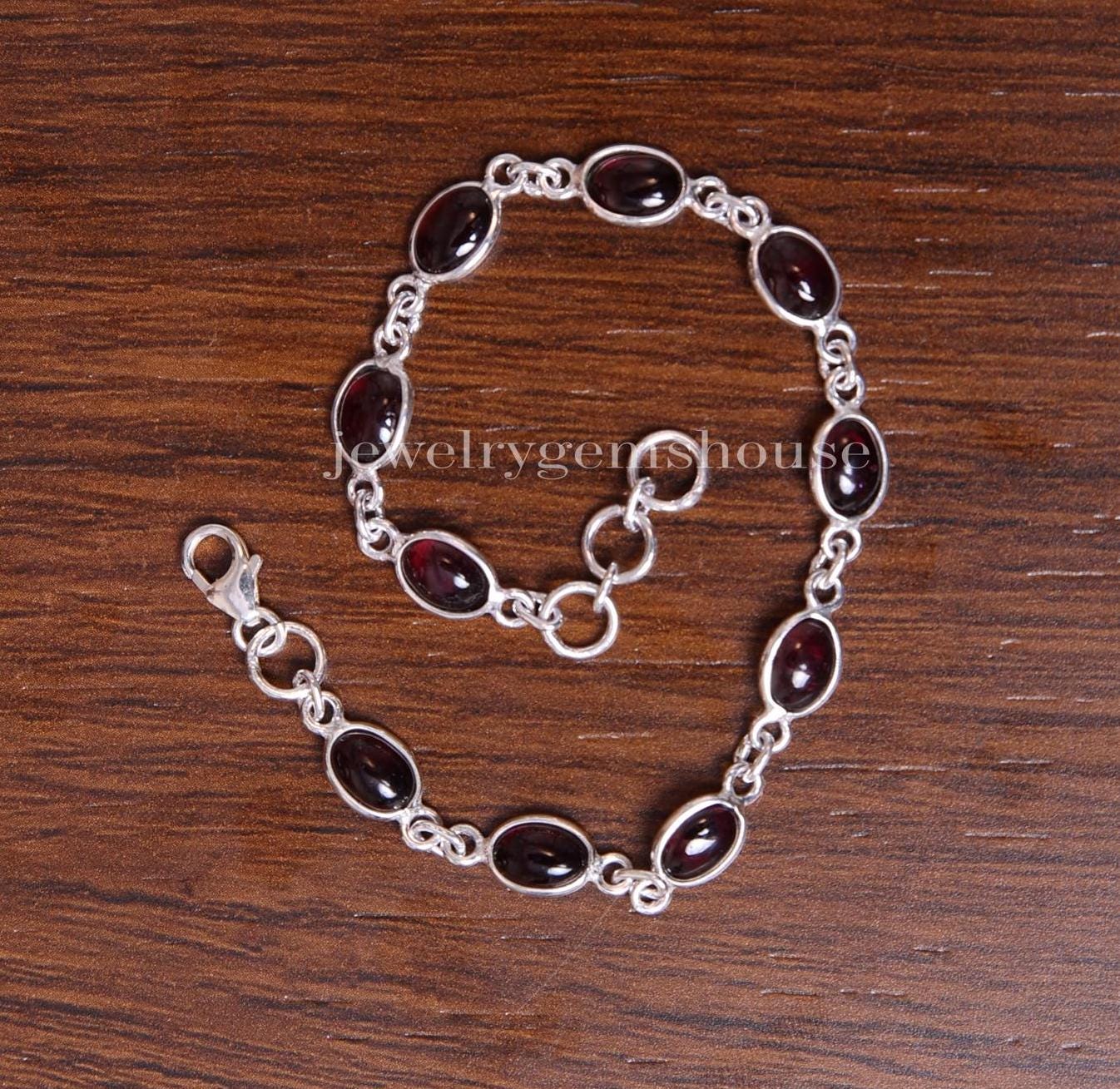 Pulsera Piedra Natural Granate 8mm Energías | Cuotas Sin Interés