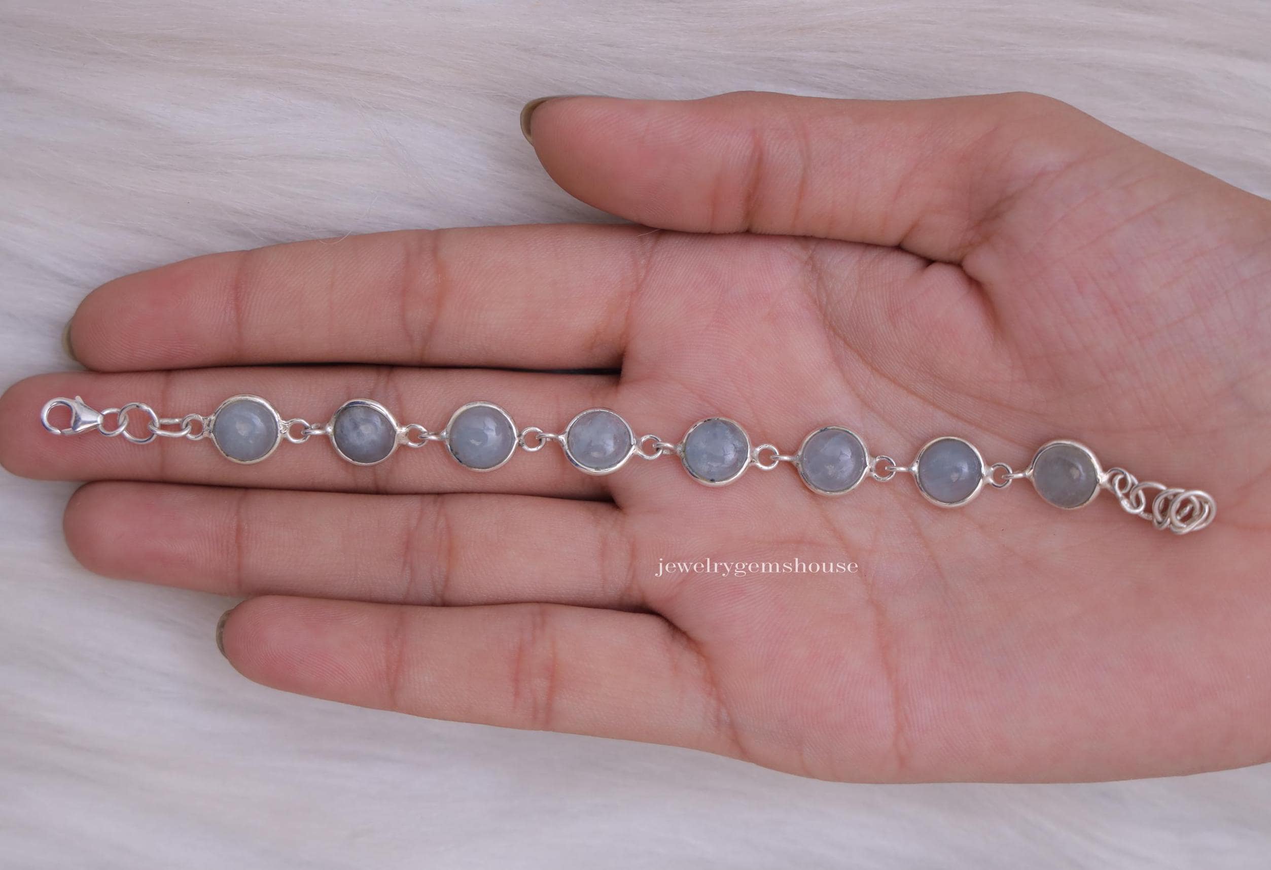 Bracciale in Acquamarina - Chiusura in argento 925