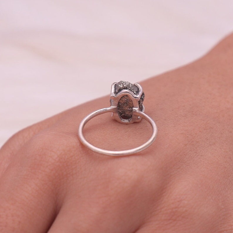 Pyrite Ring, 925 Sterling Silver Ring, Rough Gemstone Ring, Handmade Ring, Minimalist Jewelry, Women Silver Ring, Boho Ring, Dainty Ring image 5