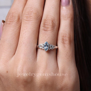 Blue Topaz Ring, 925 Solid Sterling Silver Ring, Marquise Gemstone Ring, Handmade Jewelry Ring, Women Silver Ring, Anniversary Gift for Her