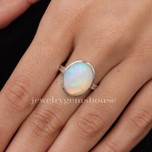 Ethiopian Opal Ring, 925 Sterling Silver Ring, Handmade Ring, Oval Shaped Ring, Statement Jewelry, Vintage Ring, Women Gift For her