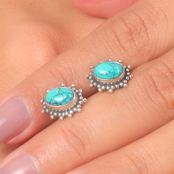 Orecchini con ametista naturale: argento sterling 925, pietra preziosa rotonda - Italia