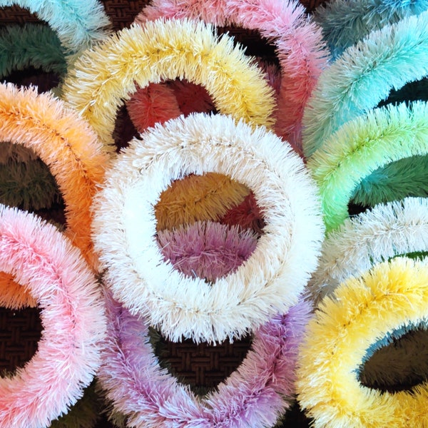 Miniature Bottle Brush Wreaths - Unfinished Pastel Hand Dip Dyed DIY Craft Blanks ***Read Description***