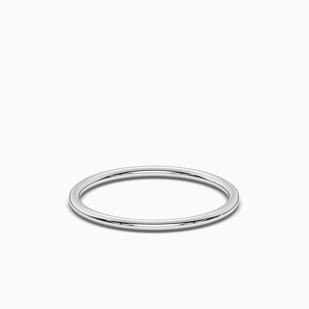 Real White Gold Stackable Band, Thin Wedding Band, Gold Engagement Band