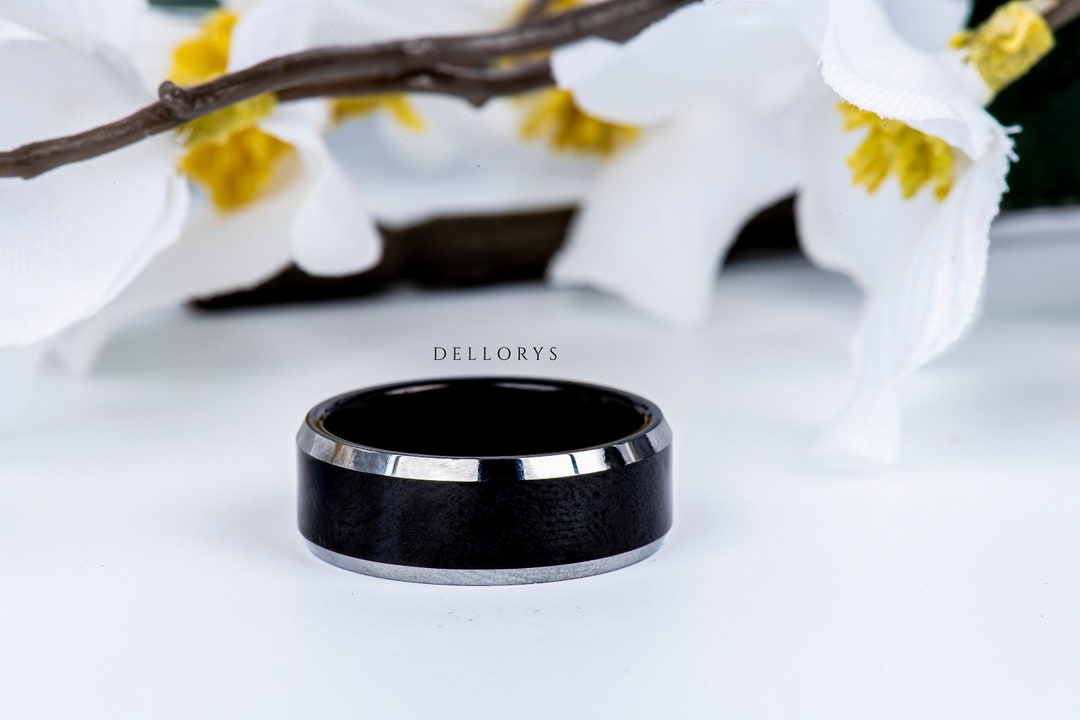Black Mens Ring, Tungsten Wedding Ring, Mens Wedding Band, Mens Band