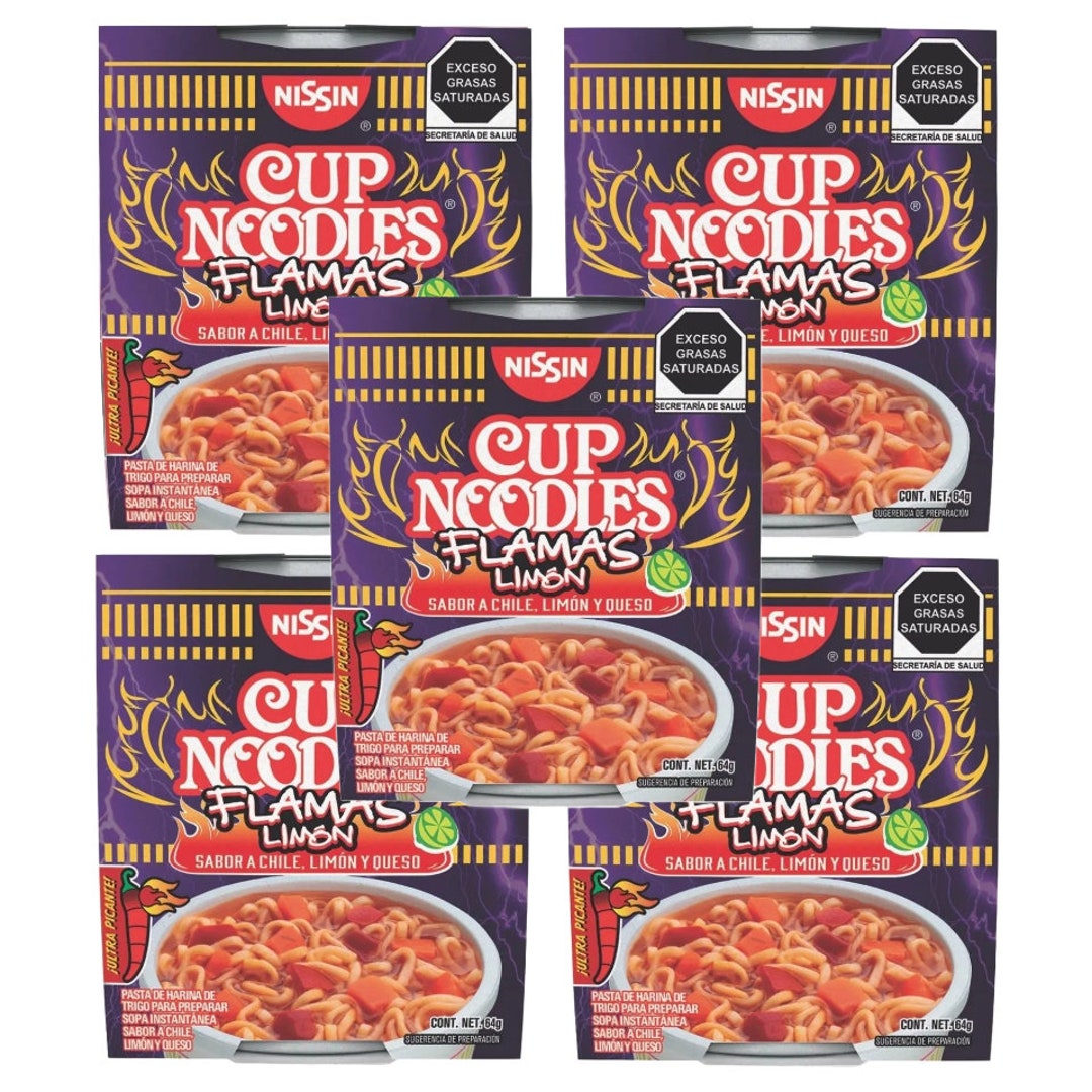 Nissin Cup Noodles Flamas Limon Instant Soup, 5 Cups of 64g Etsy