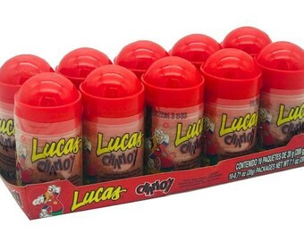 Polvo Lucas Chamoy 10pc ( 0.71oz each ) Mexican Candy powder