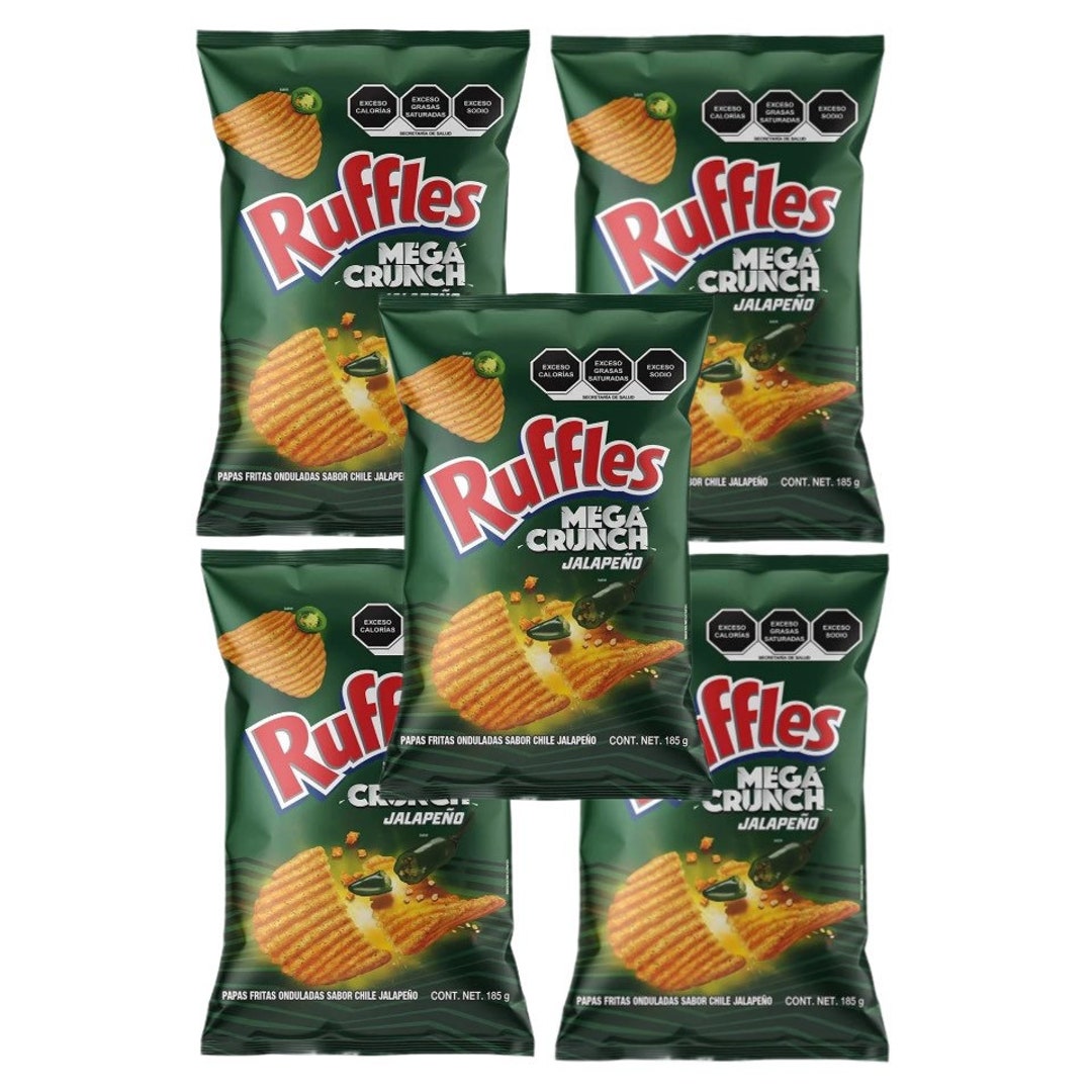 Ruffles Mega Crunch Jalape o Sabritas Mexican Chips 5 BAGS 55 G
