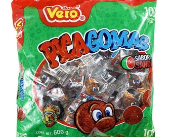 Pica Gomas Sandia Vero Chili Tamarind Watermelon Gummy Candy, 1 Bag (100 count)