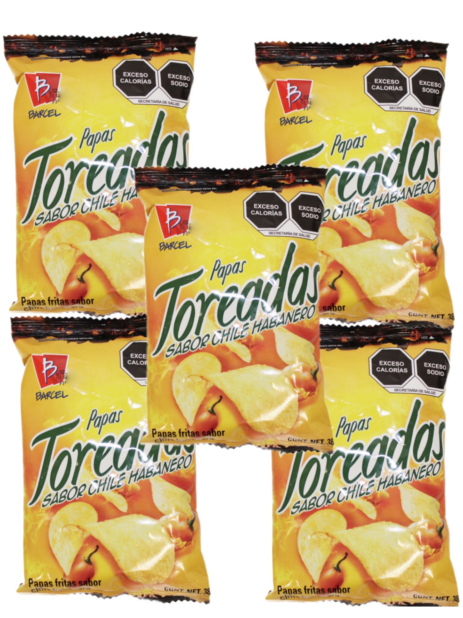 Chips Toreadas Habanero Barcel Mexican, 5 BAGS 31 G Etsy