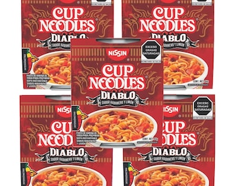 Nissin Cup Noodles Soupe instantanée Diablo, 5 tasses de 64 g