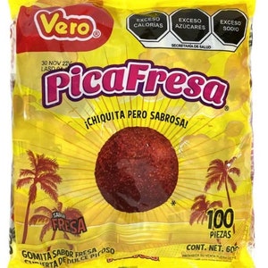 Pica Fresa Vero Chili Strawberry Gummy Candy 1 Bolsa 100 unidades imagen 1