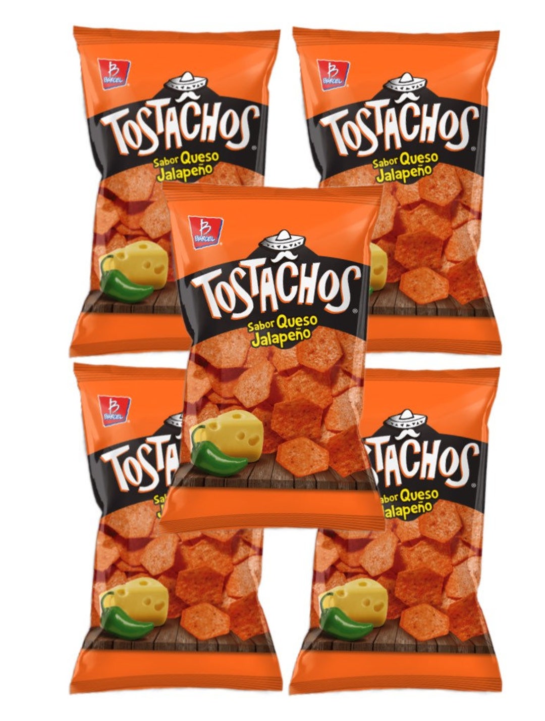 Tostachos Queso Jalapeño Barcel Mexican Chips 5 BAGS 70g Etsy Norway