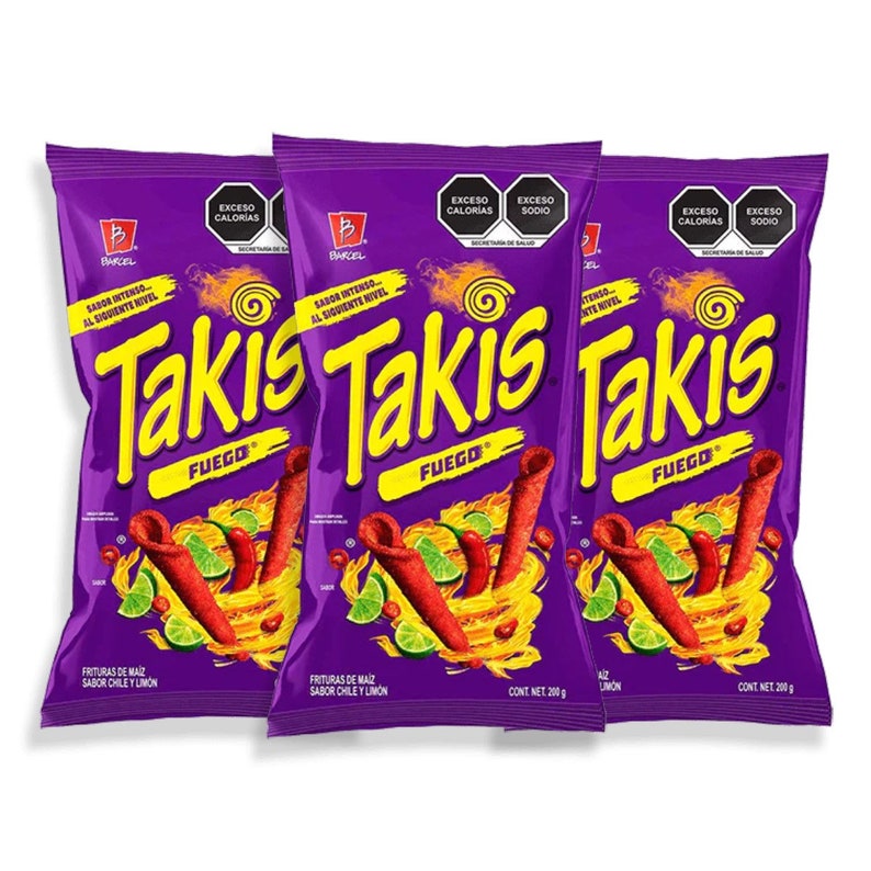 Takis Fuego Mexican chips BARCEL 3 BOLSAS 56G CADA UNO Etsy México