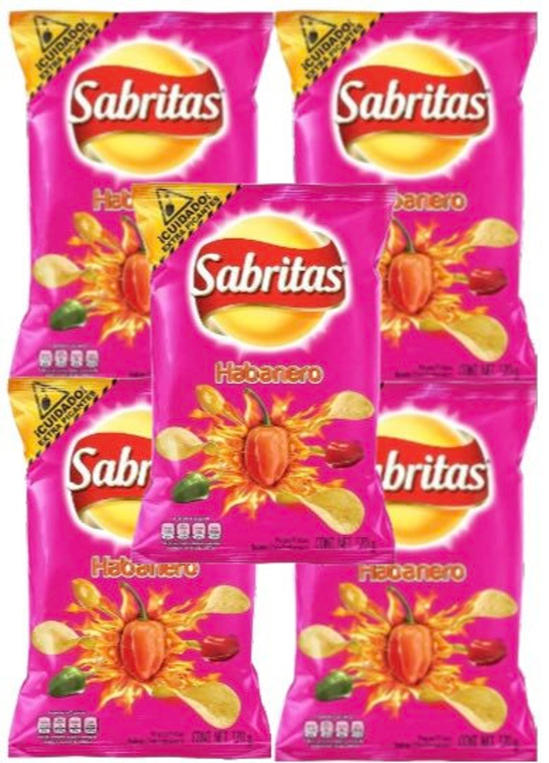 Sabritas Habanero Mexican Chips, 5 BAGS 45 G Etsy