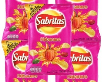 Chips mexicanos Sabritas Habanero, 5 BOLSAS (45 G)