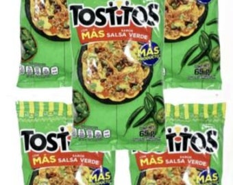 Tostitos Salsa Verde Mexican chips Sabritas 5 BAGS, (70 G)