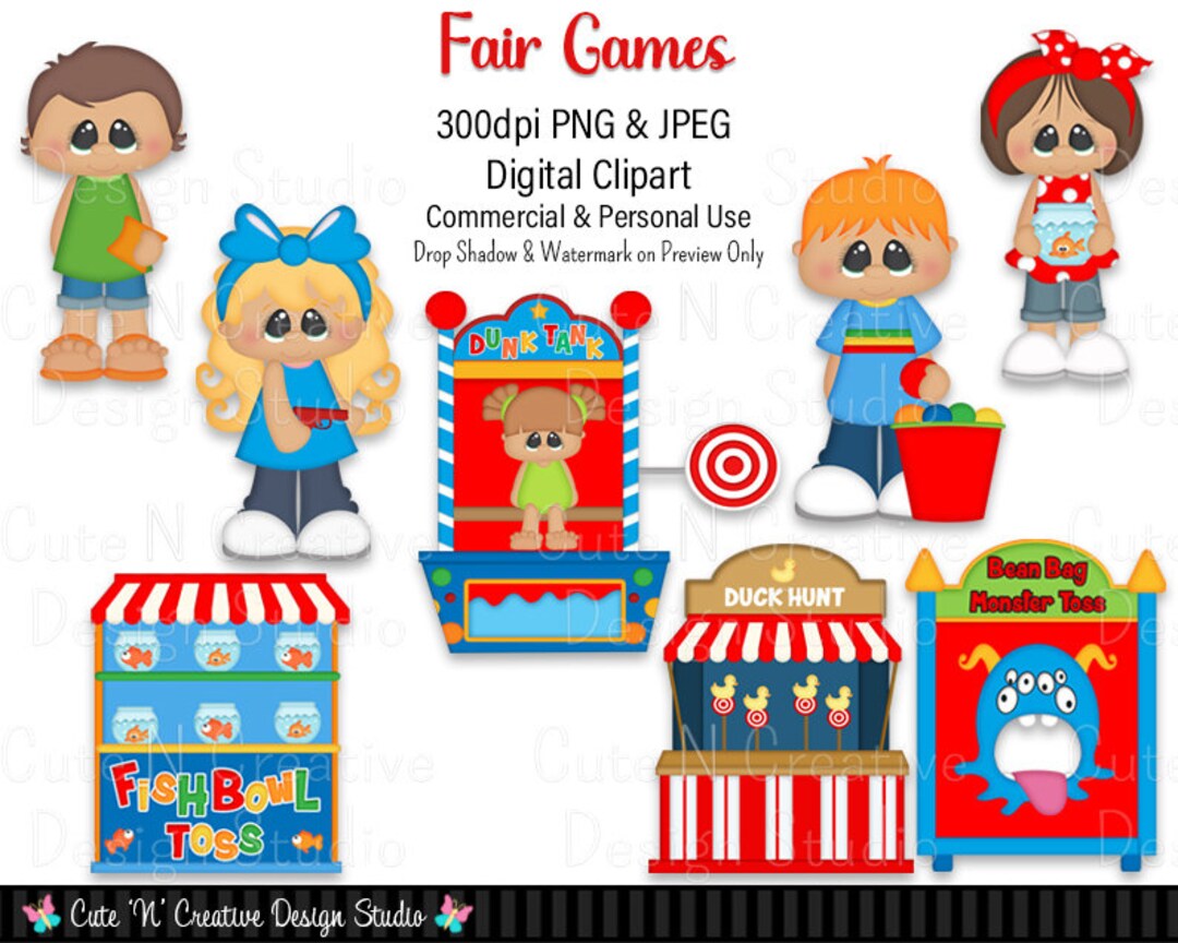 Fair Games Digital Clip Art Set Graphics Kristi W Designs Personal