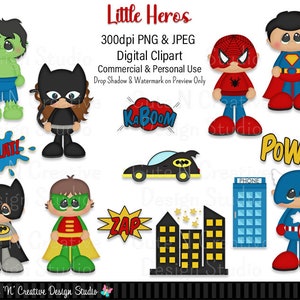 Little Hero&#39;s  Digital Clip Art Set ~ Graphics Kristi W Designs Personal & Commercial Use Scrapbooking Clipart Sublimation
