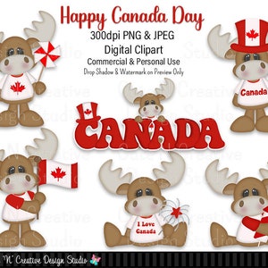 Happy Canada Day Digital Clip Art Set ~ Graphics Kristi W Designs Personal & Commercial Use Scrapbooking Clipart Sublimation