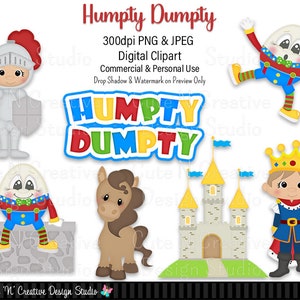 Humpty Dumpty Digital Clip Art Set ~ Graphics Kristi W Designs Personal & Commercial Use Scrapbooking Clipart Sublimation