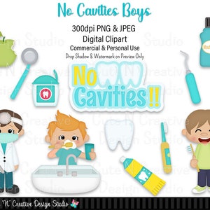 No Cavities Jungen Digital Clip Art Set ~ Grafiken Kristi W Designs Persönliche & kommerzielle Nutzung Scrapbooking Clipart Sublimation