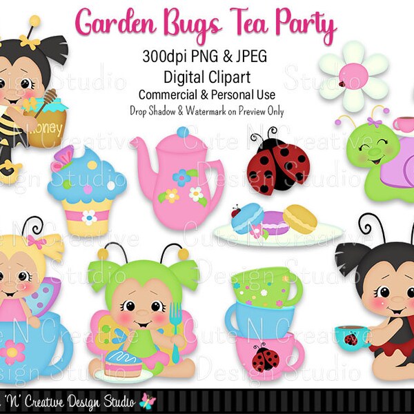 Garden Bugs Clipart - Etsy