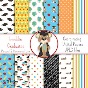 Franklin Graduierten Coordinating Digital Paper Pack ~ Grafiken Kristi W Designs persönliche & kommerzielle Nutzung Scrapbooking Clipart