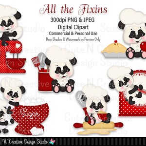 Todos os Fixins Conjunto de Clip Art Digital ~ Gráficos Kristi W Designs Uso Pessoal e Comercial Scrapbooking Clipart Sublimação