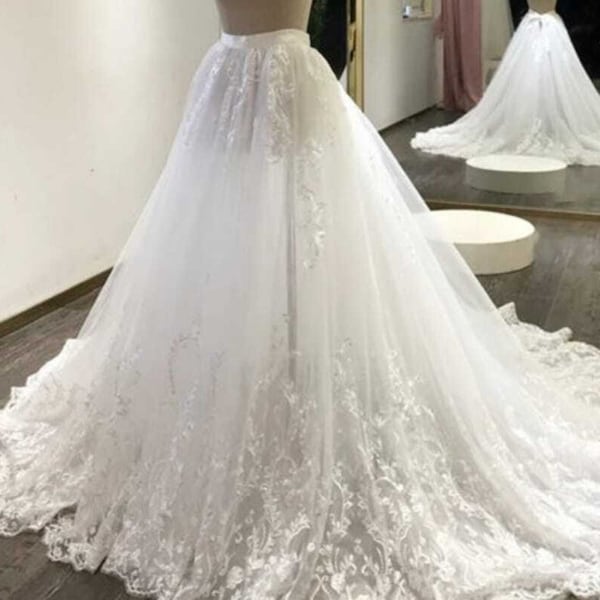 Detachable Bridal Train Skirt, Wedding Skirt Tulle, Bridal Tulle Skirt
