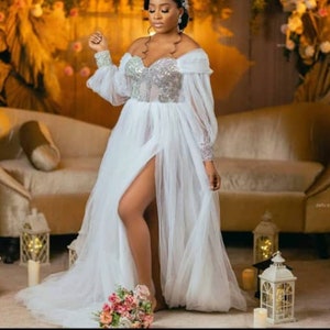 Illusion Tulle Wedding Robe With Sheer Details And Tiered Ruffles  White/Ivory Bridal Bridal Sleepwear And Nightgown From Verycute, $50.13