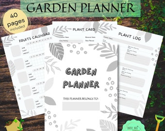 Garden Planner | 40 pages | Garden Organizer Printable | Garden Journal Planner Insert | Planting Trackers | Planting Journal | Easy print