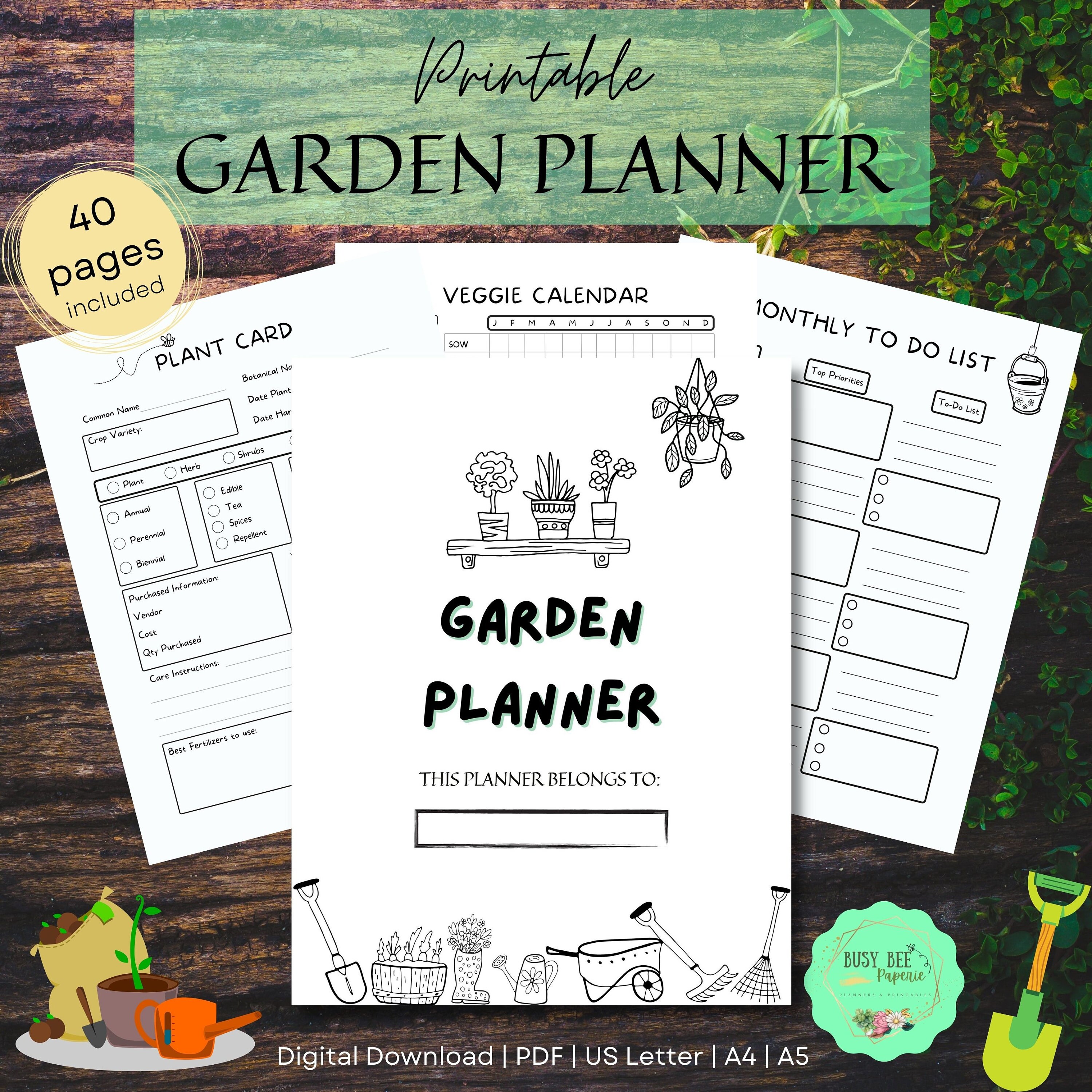 Garden Planner, Garden Journal, Printable Paper Craft, Digital Garden  Planner, Junk Journal, Instant Download, Scrapbook Journal 001971 