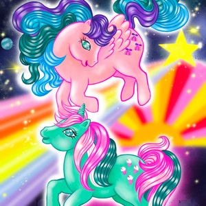 Fizzy and Whizzer art print My little pony, mlp g1