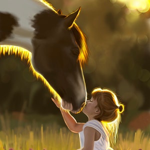 Hermosa impresión artística de pintura/caballo pinto