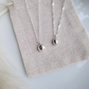 Recycled Sterling Silver Pebble Pendant Necklace: Different Chain Options