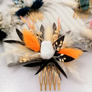 Haarschmuck mit Trockenblumen / Haarkamm / verschiedene Varianten Orange