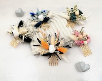 Hair accessories with dried flowers / hair comb / different variants