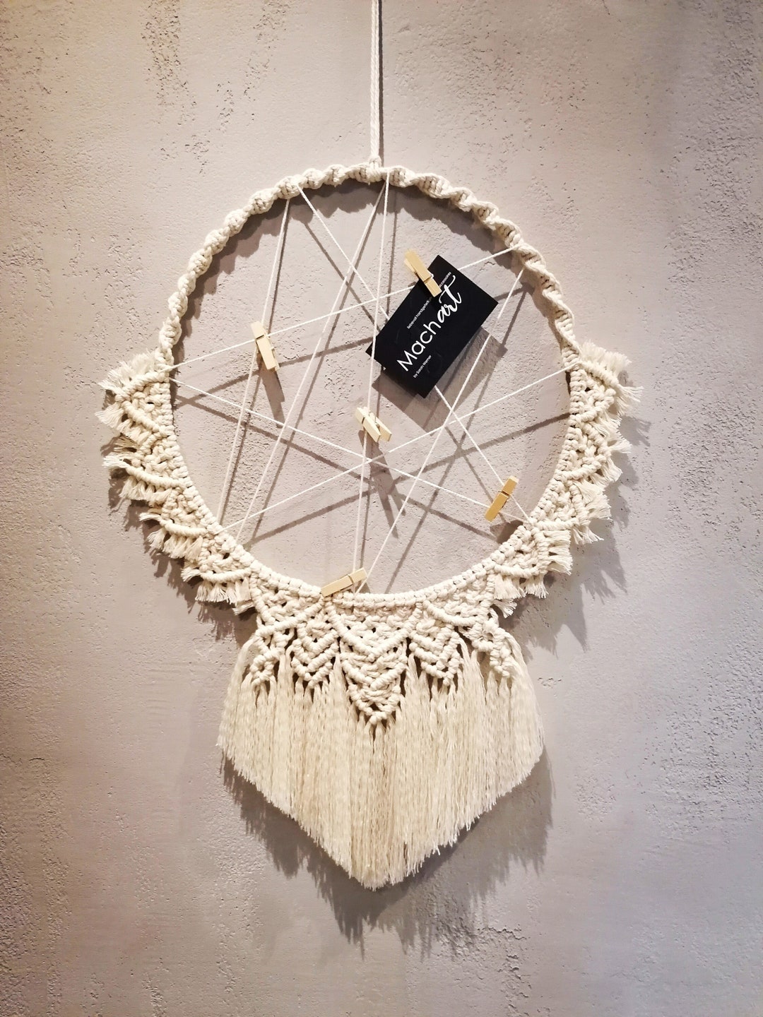 Macramé Ring Pinboard Wall Hanging Photo Wall Etsy