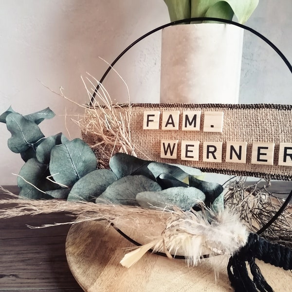 Door wreath / ring with name