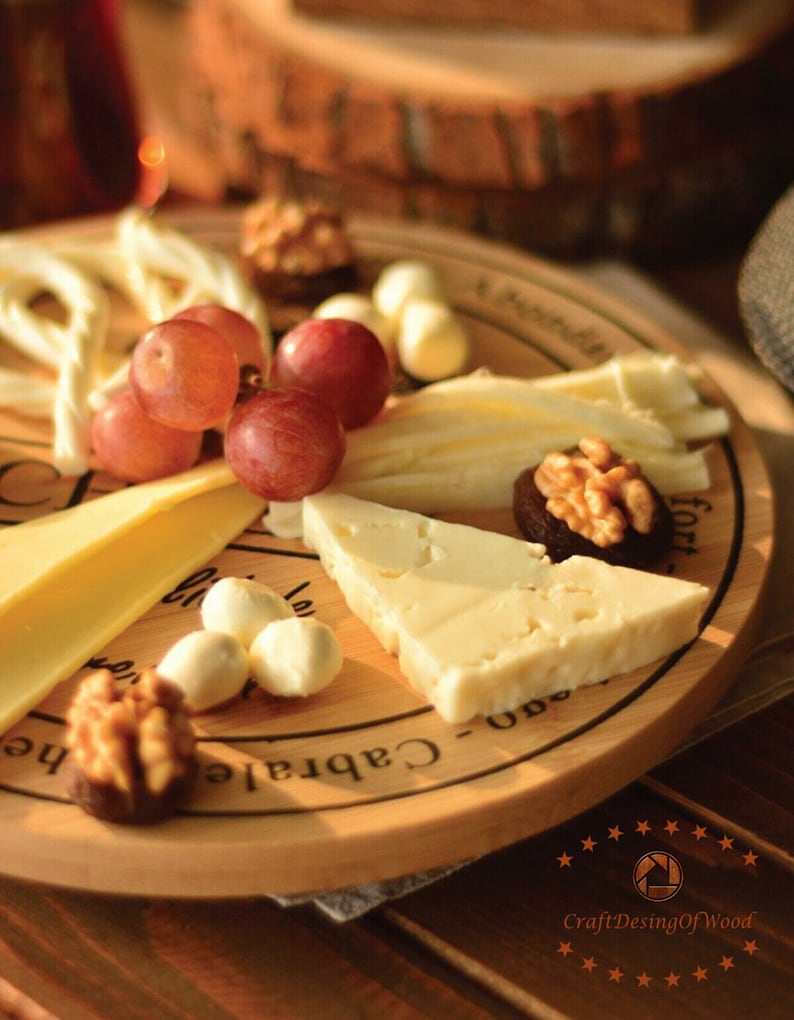 Rotating Cheese Platter Cheese Cutting Board Charcuterie Etsy