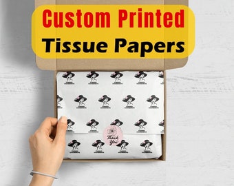 Custom Printed Tissue Paper Sheets, Gift Packing, wrapping Paper, Branding needs, Logo Printing. Personalised Tissue wrapping.