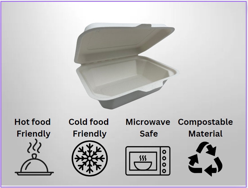 Custom Printed Food Container Boxes Biodegradable Bagasse Personalized ...