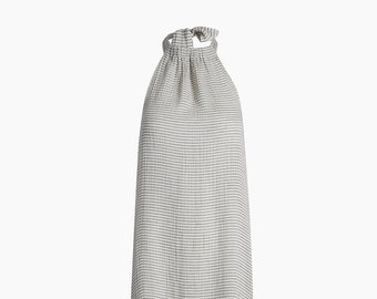 Striped Lyocell Dresses | Low-cut Back Long Dress | Sleeveless Long Dress