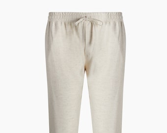 Pantalon droit en lin pour hommes | décontractés pour hommes | Pantalon en lin | Tissu coton lin